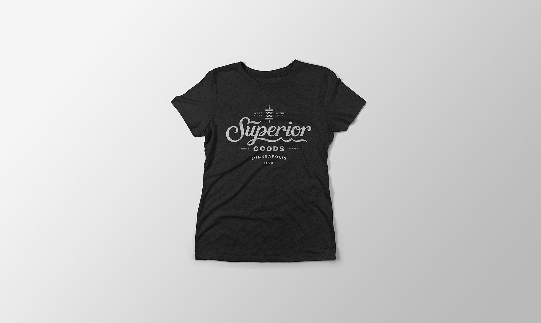 Superior Goods Hand-Lettered Script T-Shirt, Charcoal